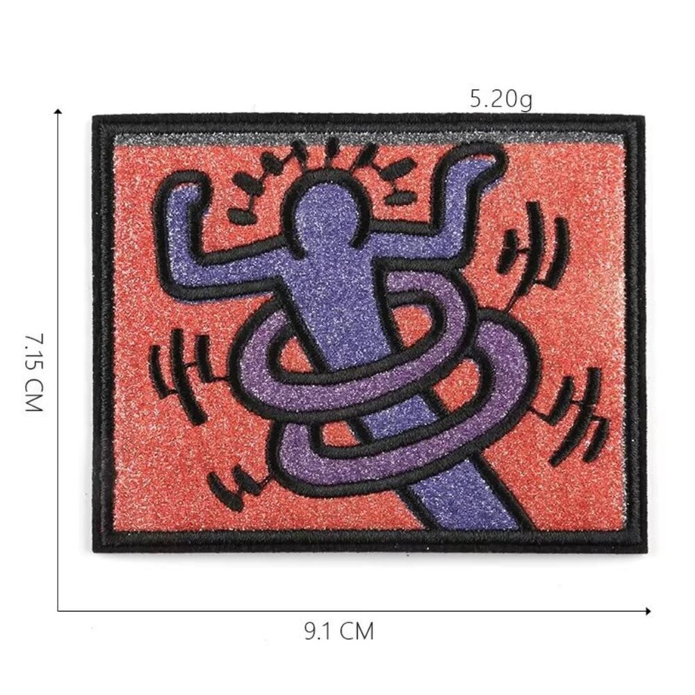 Keith Haring- "Loops" Inspired Graphic Artwork Patch. 4"x3".